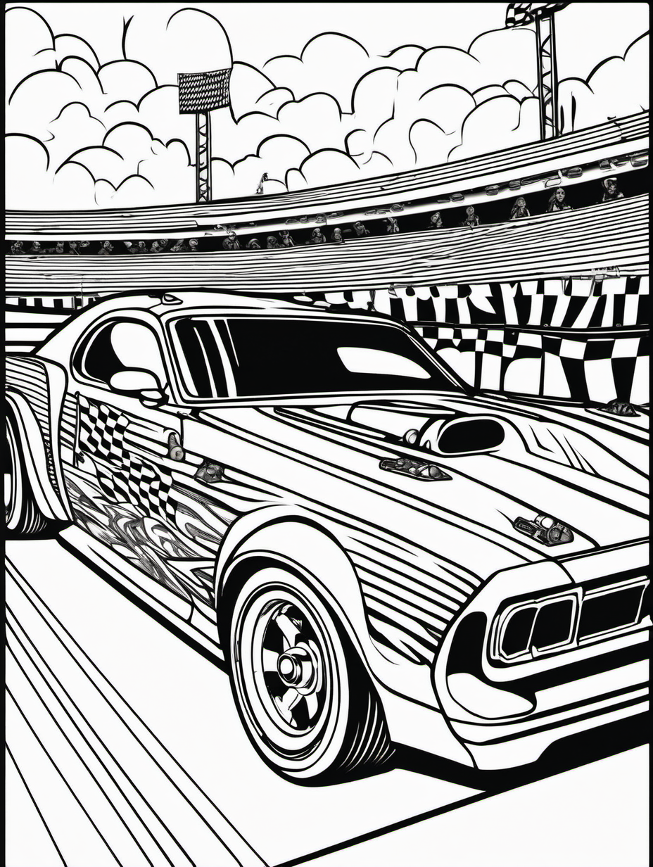 drag racer for colouring book
