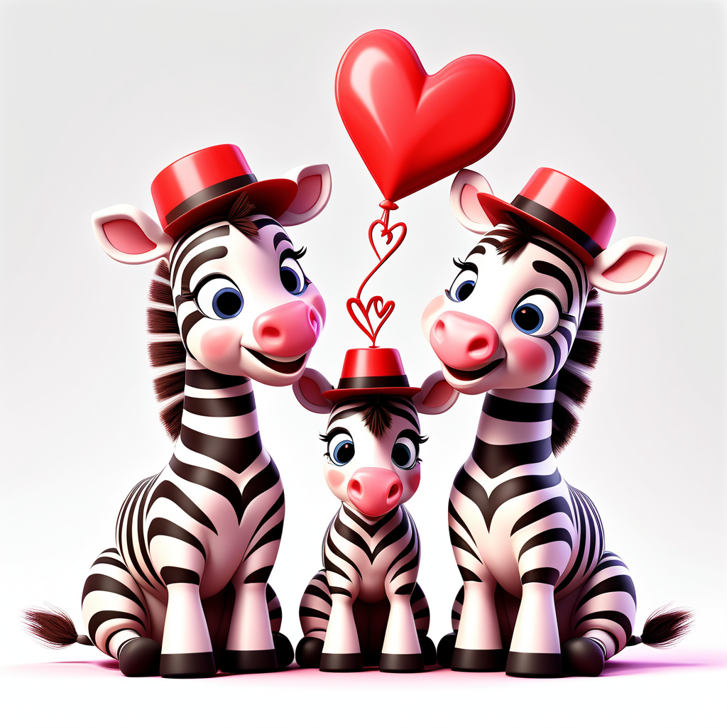envision prompt Joyful Pixar 3D Zebra Foals in