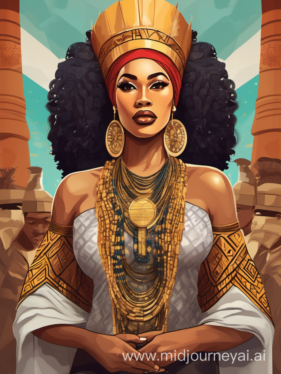 Illustrate Queen Adunni her heart full of wisdom