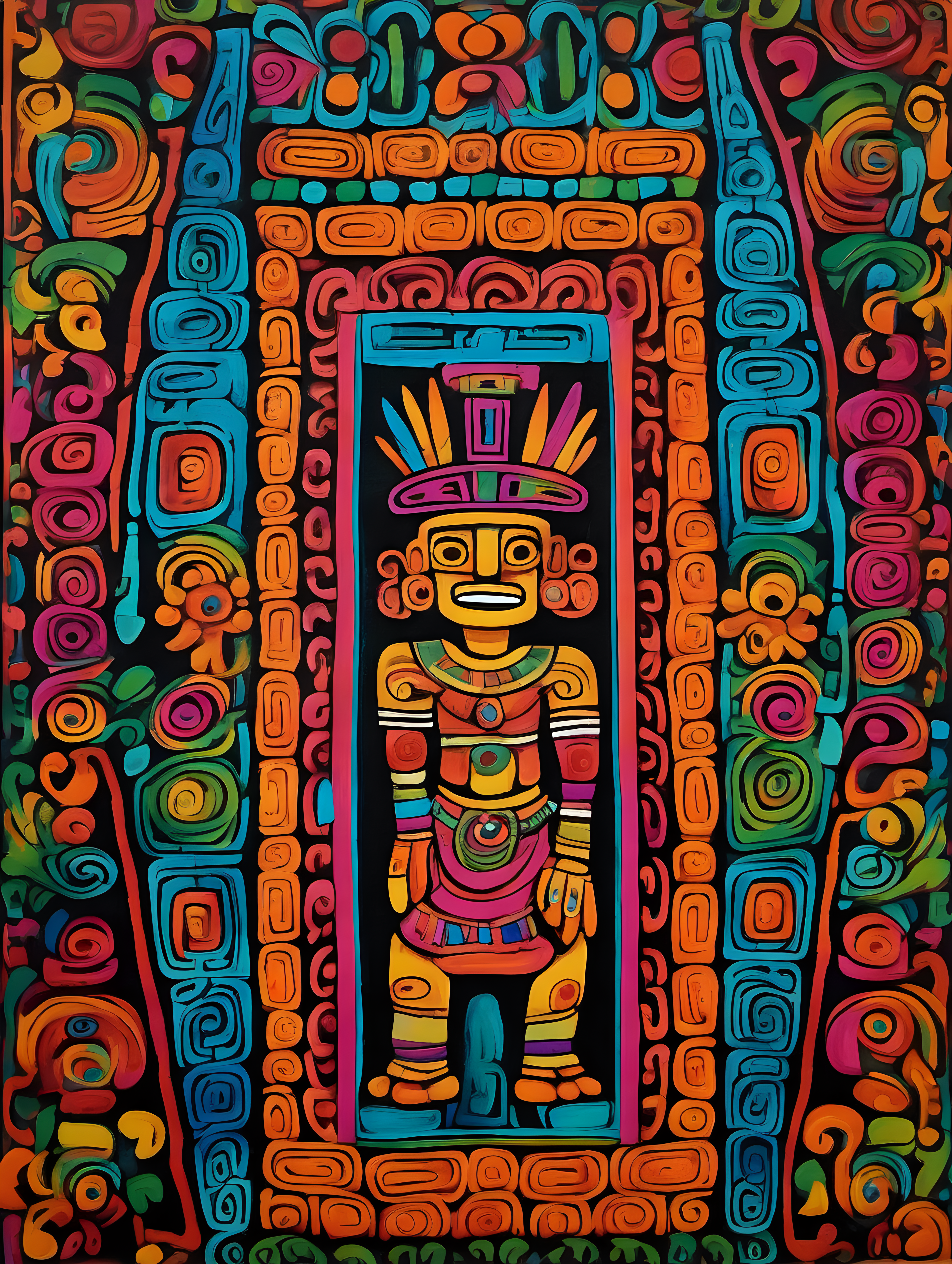 mayan art,  colors, 