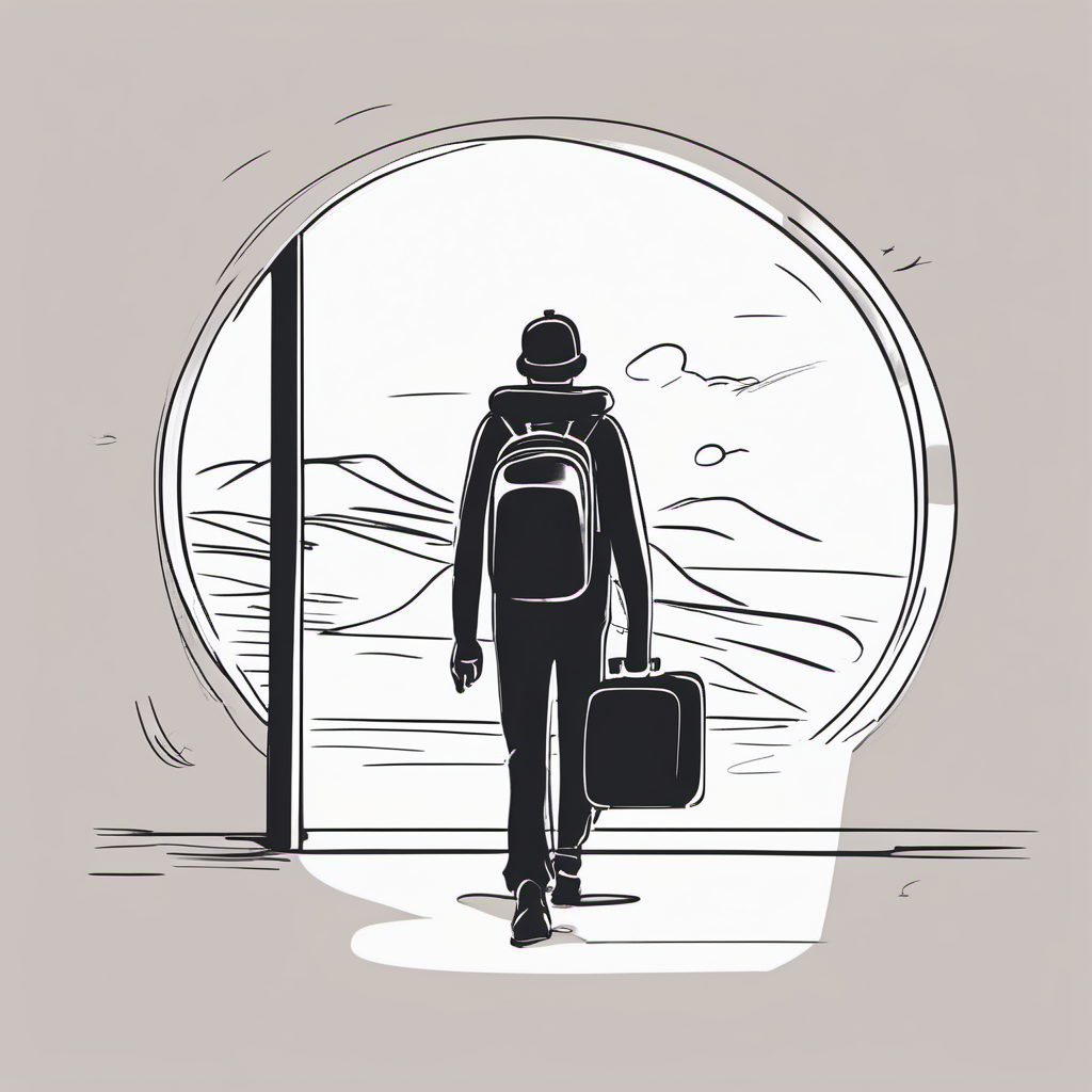 minimal sketch of person travelling to a new place

