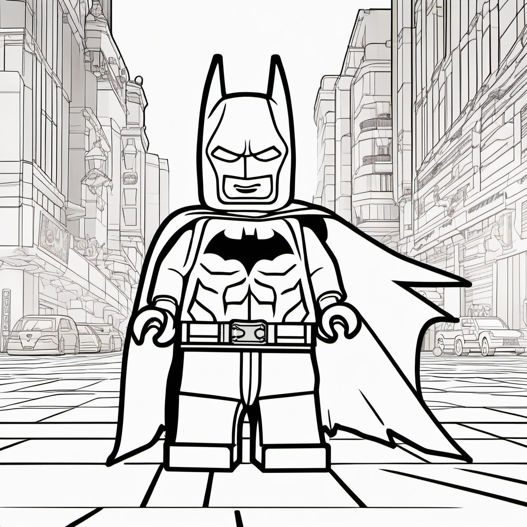 Lego Batman Lineart cartoon kids