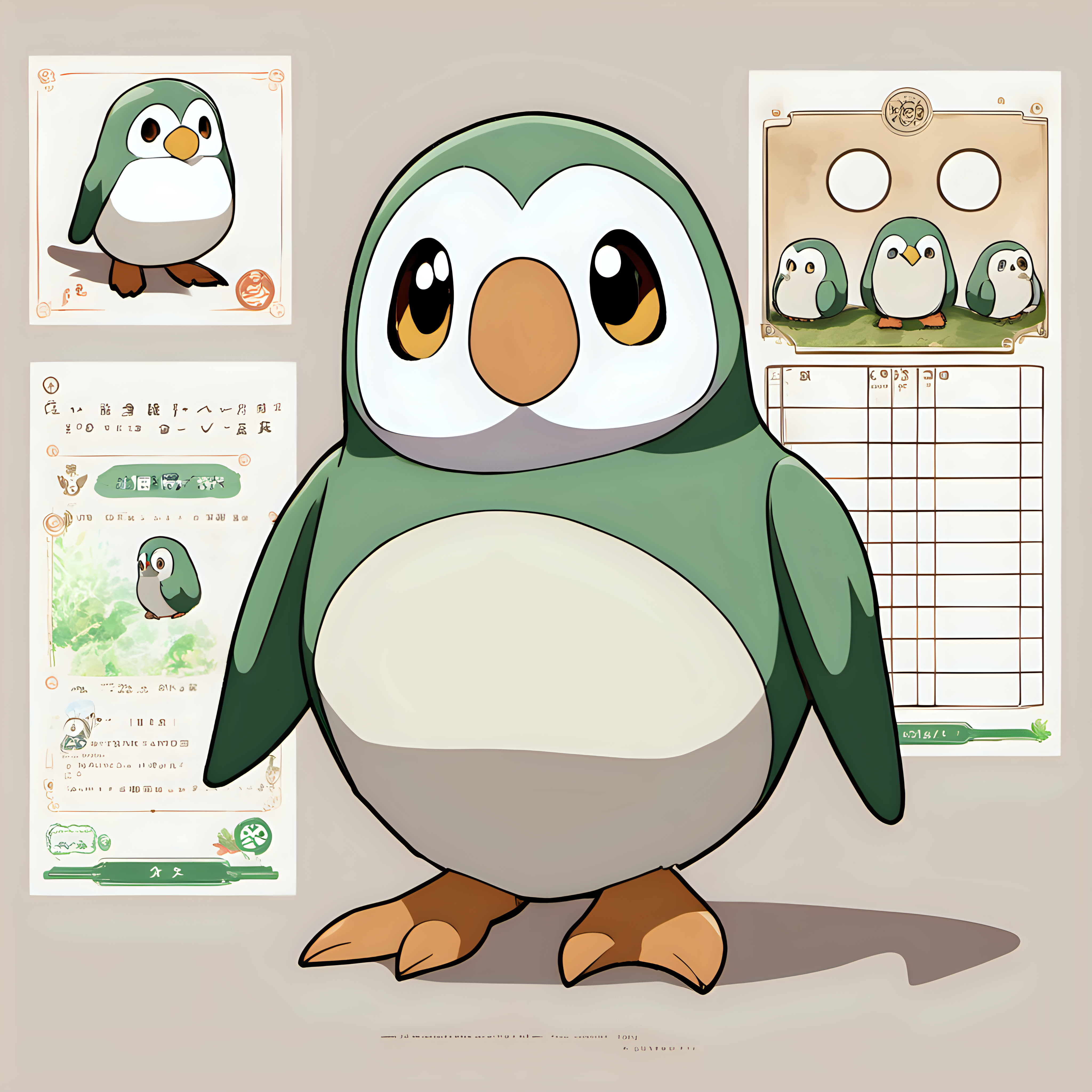 Rowlet parrot jingai san no yome ghibli style