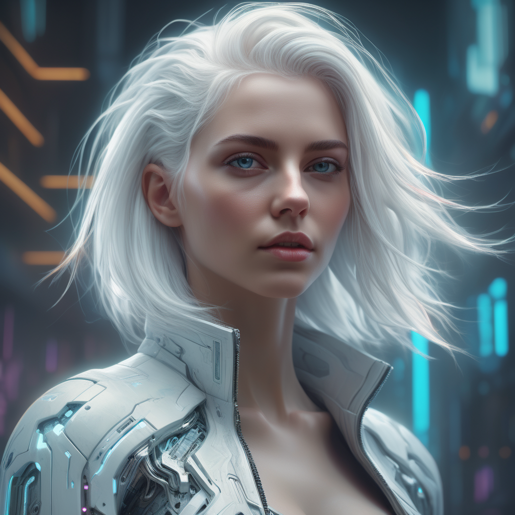 wall art pastel painting of a beautiful woman hyperrealistic portrait of gorgeous white hair female in the style of stefan kostic, full body portrait, well lit, intricate abstract. cyberpunk, intricate artwork, wlop, beeple. octane render, highly detailed, sharp focus, intricate concept art, digital painting, ambient lighting, 4k, artstation