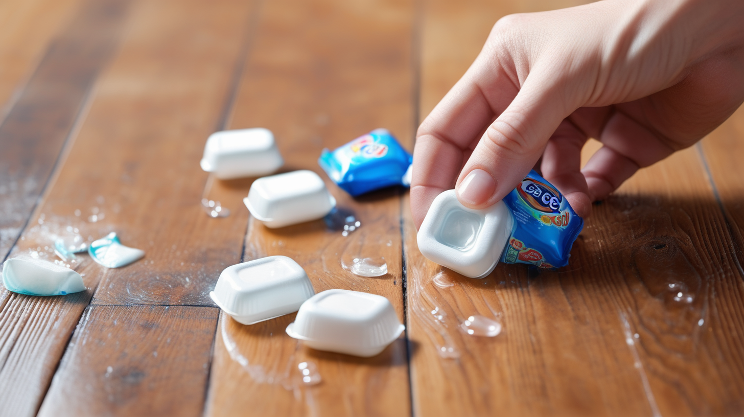 image of a hand crashing the detergent pods