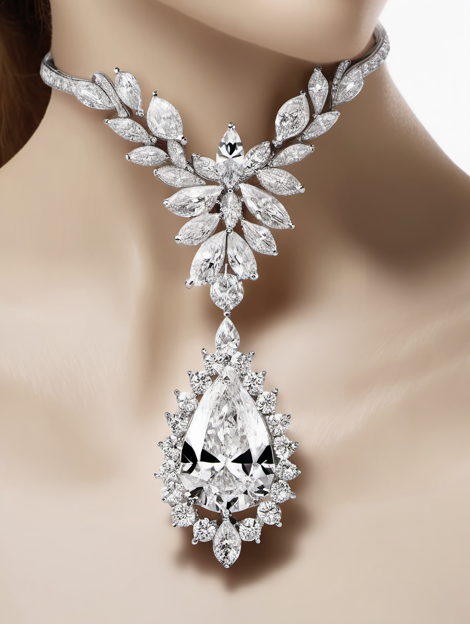 DIAMOND JEWELLERY NECKLACES WITH FANCY SHAPE DIAMONDSPEAR SHAPEMARQUISE