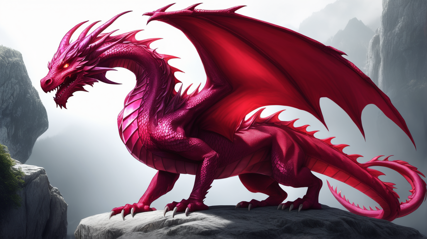Draw Stunning fantasy Dragon ruby pose