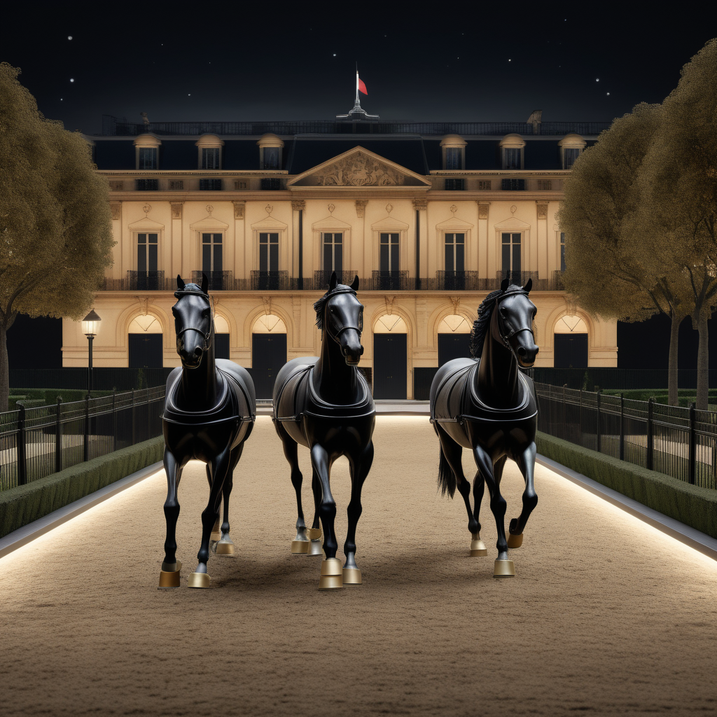 a hyperrealistic of a grand Modern Parisian horse