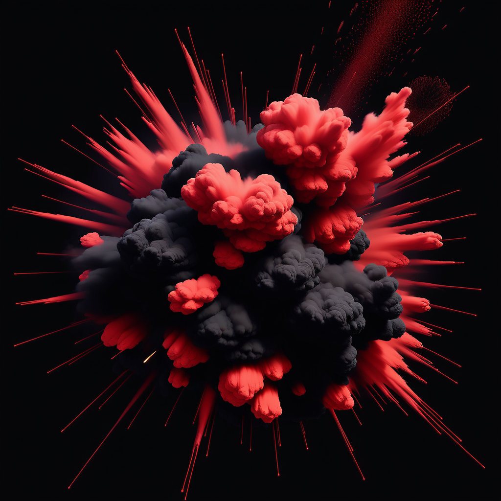 Black Background with red explosions