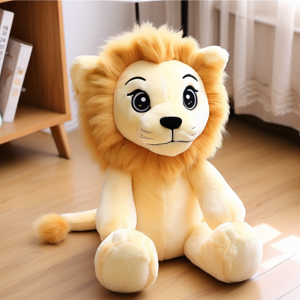 Lion plush toy cute big eyes facial expression
