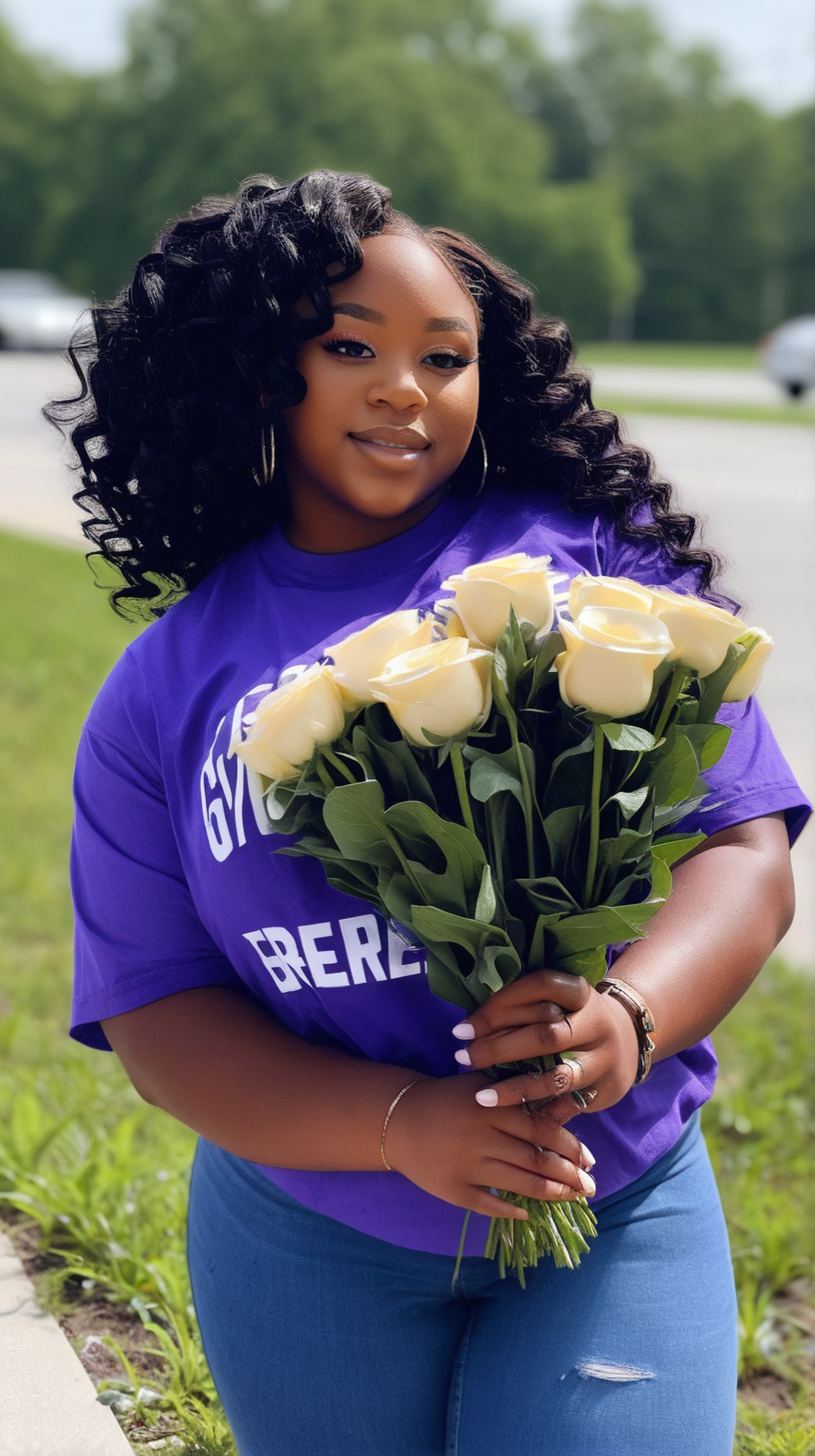 Breonna Taylor holding Flowers