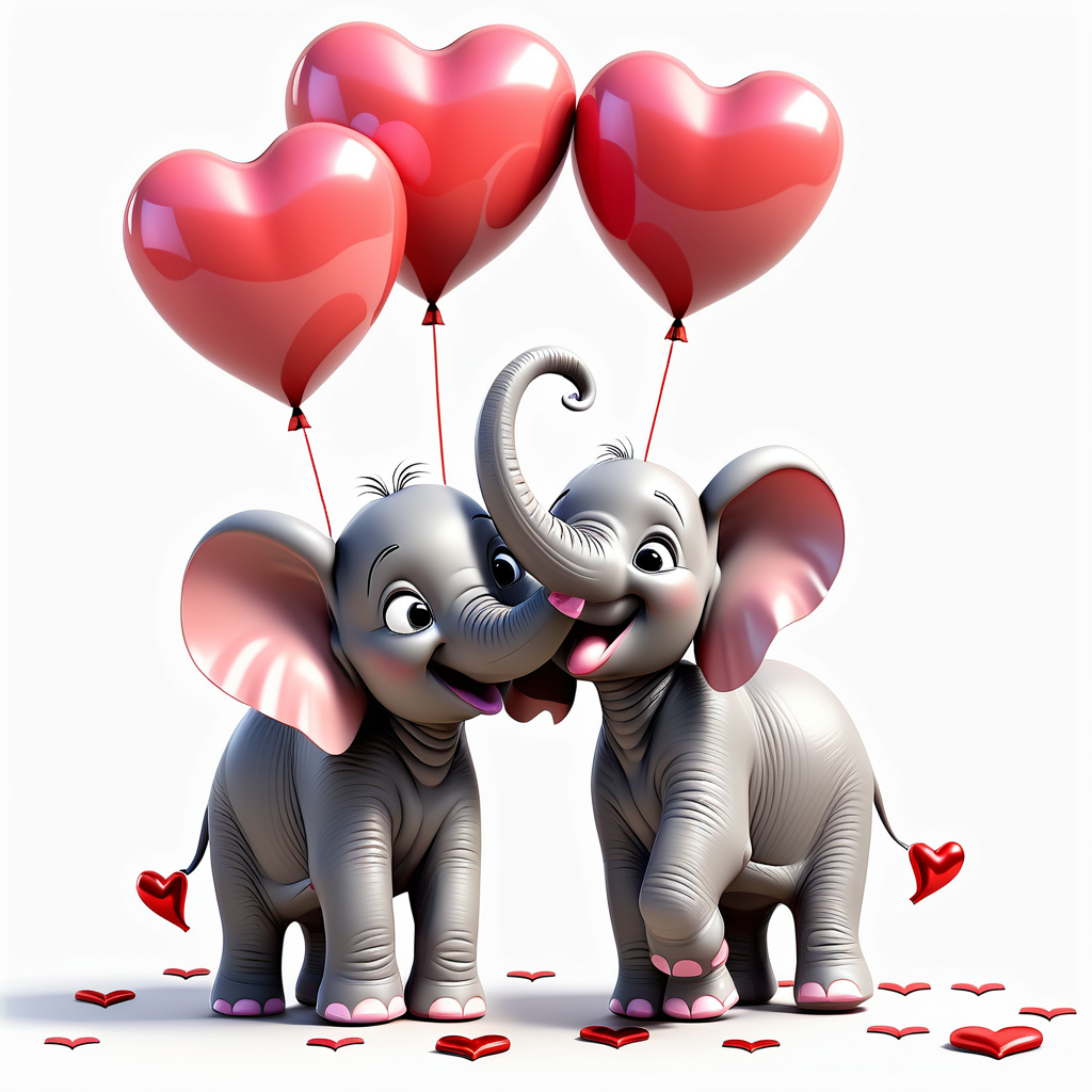 envision prompt Charming Pixar 3D Elephant Calves with