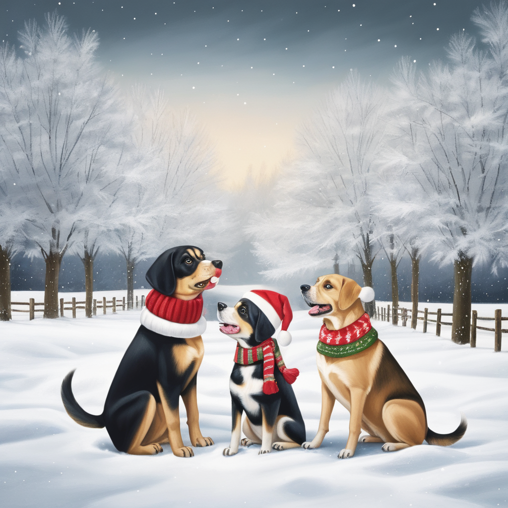 winter dogsmery christmas