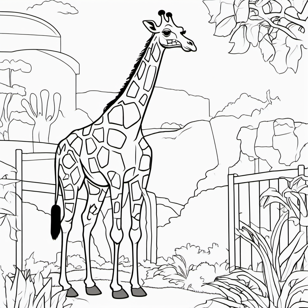 Imagine coloring page for kids Giraffe rex in