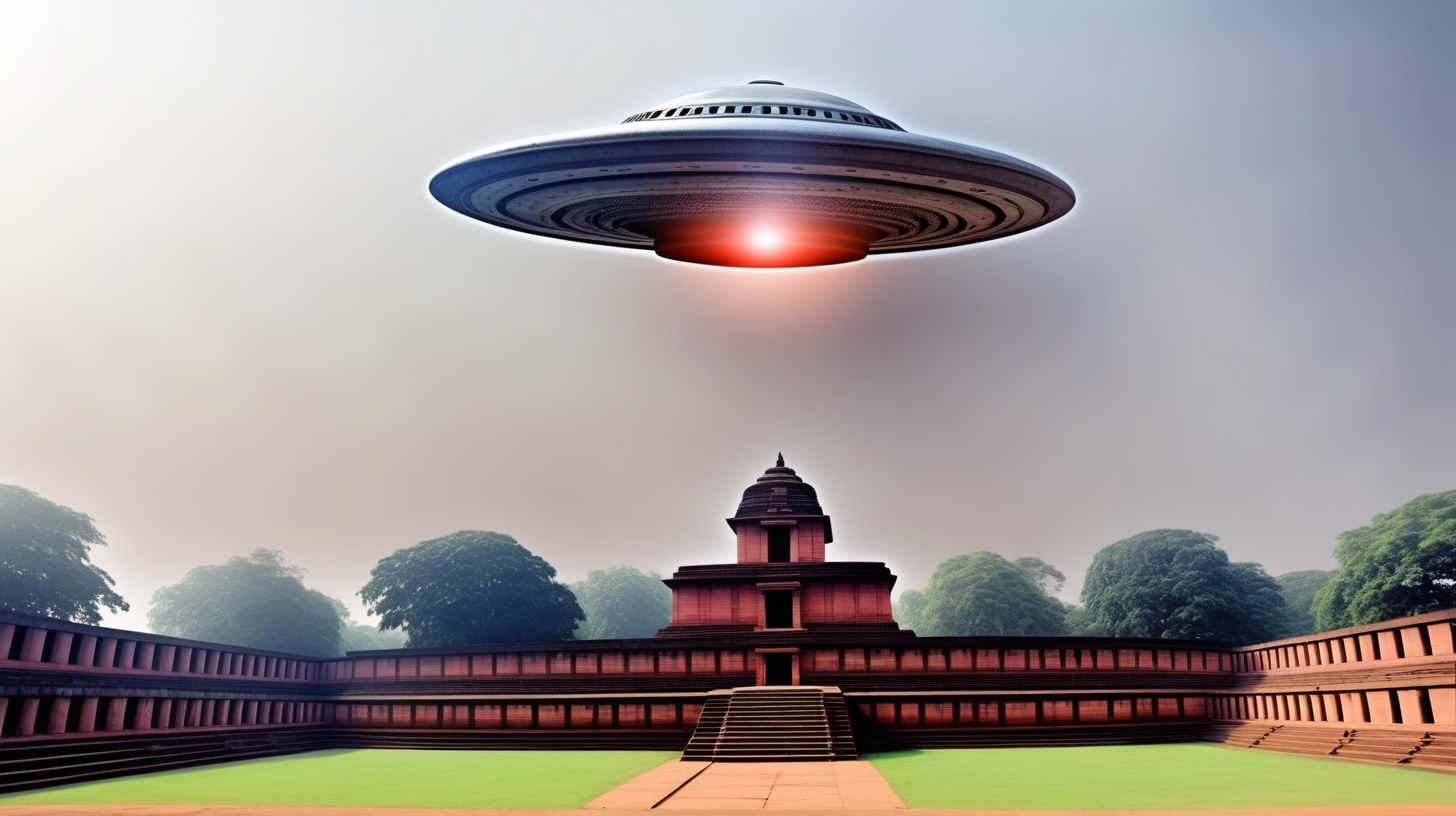 UFO flying above Nalanda University different realm