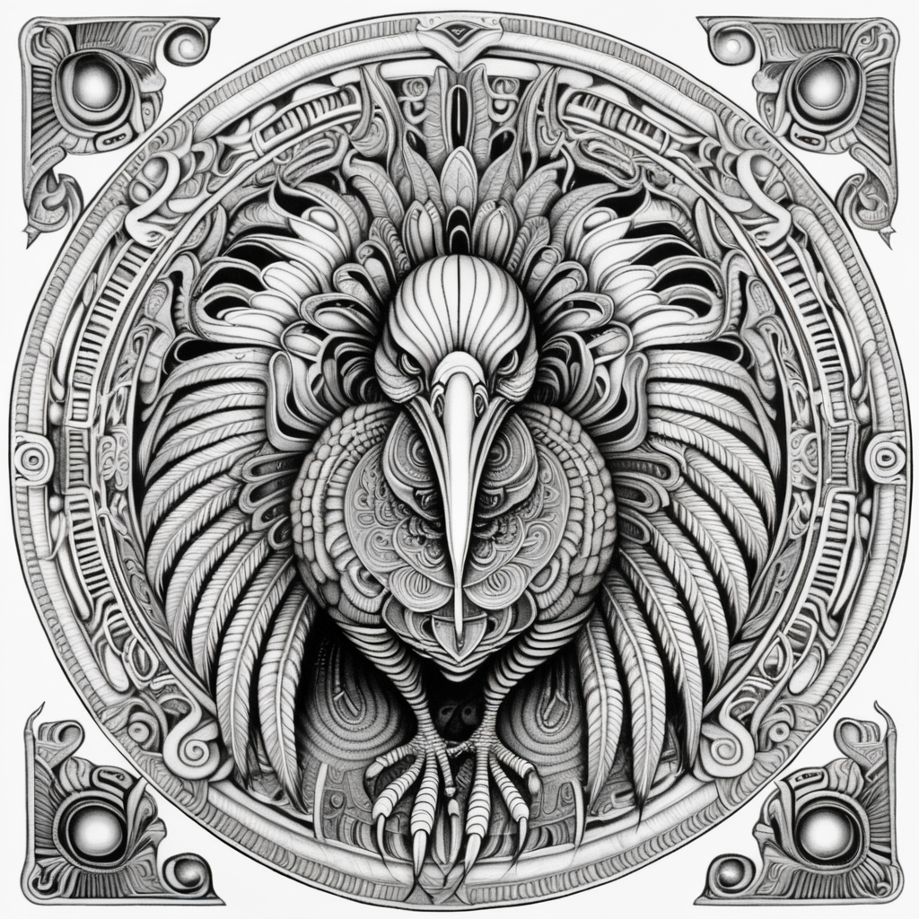 black white coloring page high details symmetrical mandala