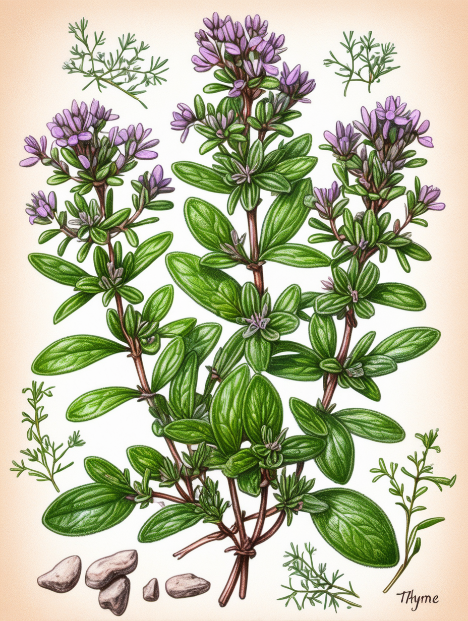 thyme plant botanical illustration