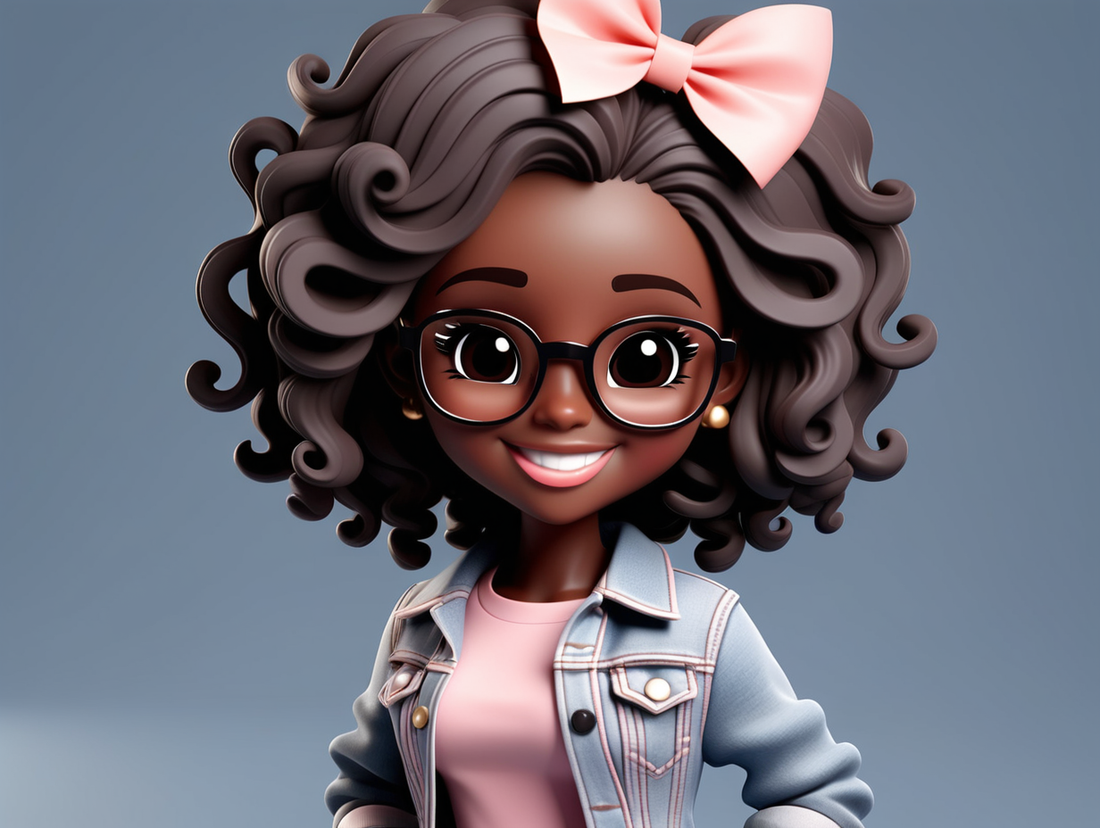 Create a lovely 3D girl of a charming