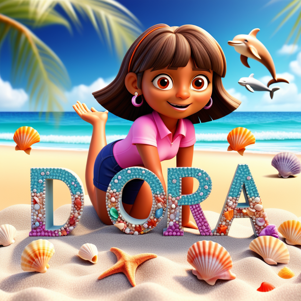 the exact spelling of Prompt Dora in colorful