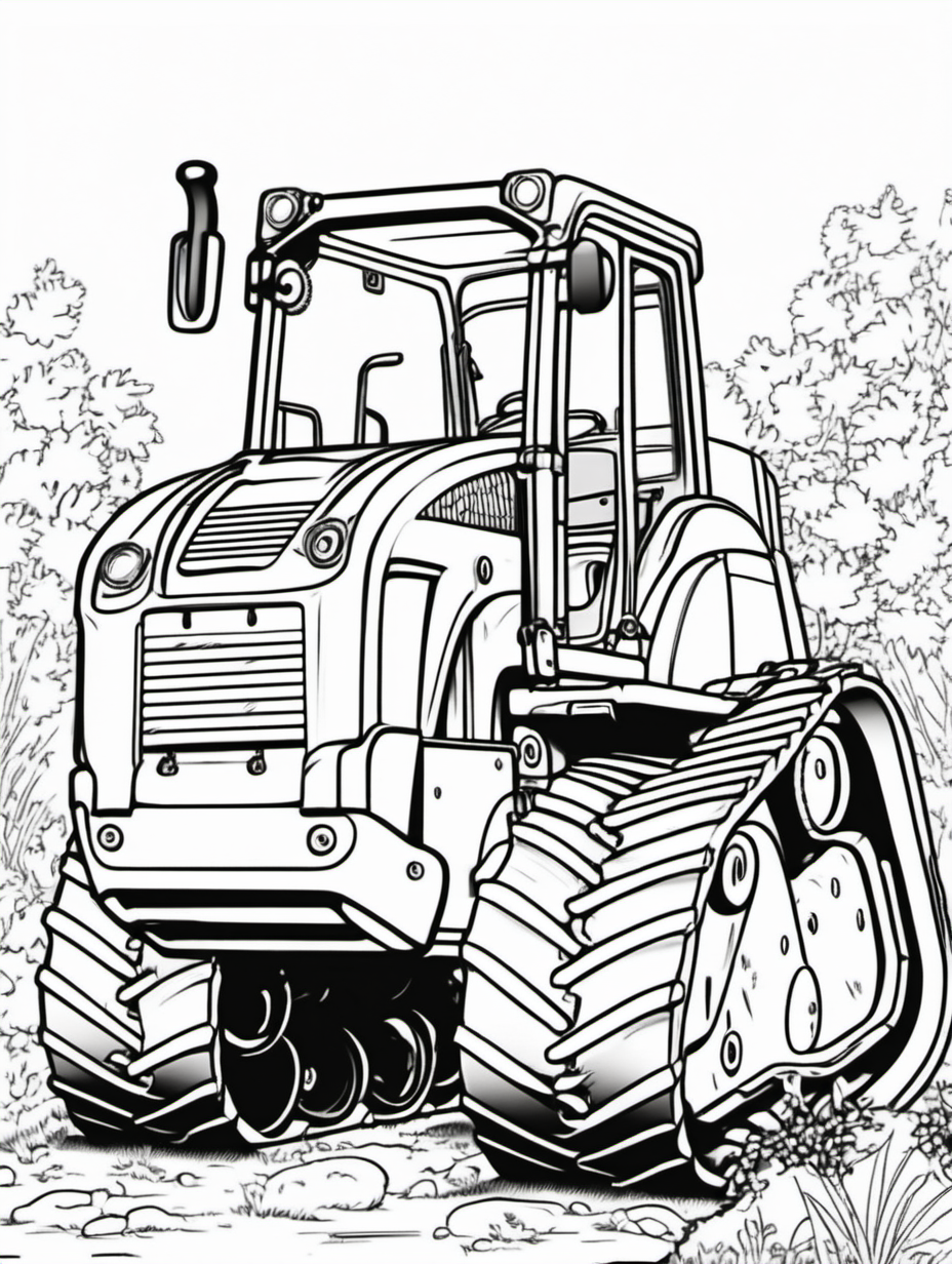 CATERPILLER DIGGER FOR COLOURING BOOK