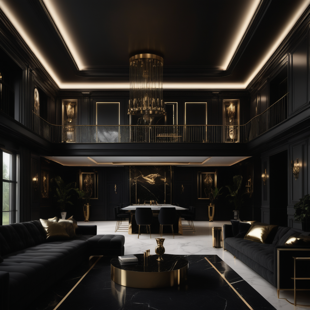 hyperrealistic of a modern Bruce Wayne inspired mansion