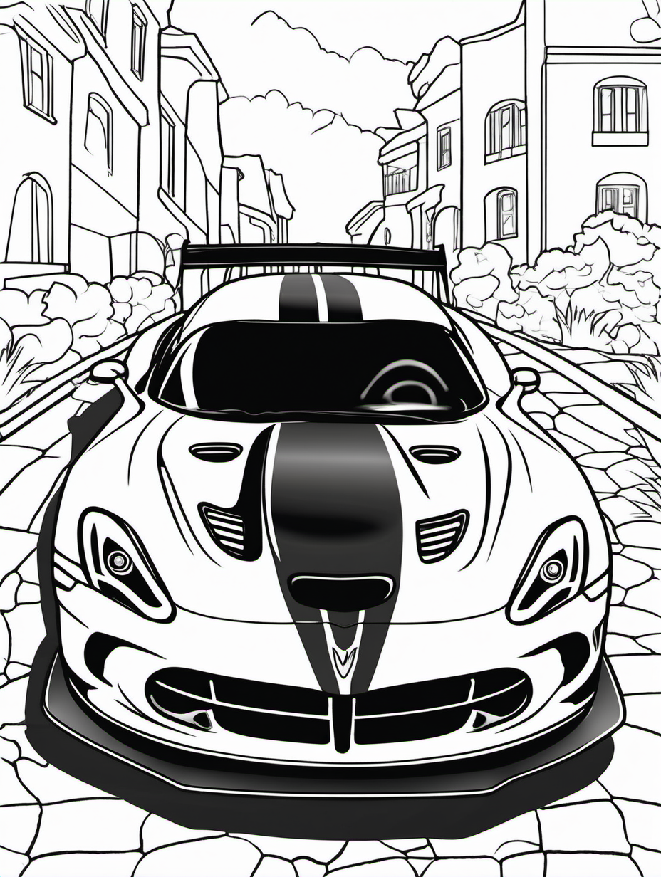 sportscar viper for childrens coloring book