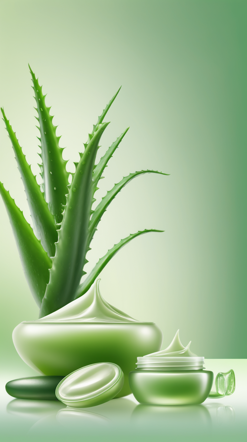 background on right side are beauty aloevera products