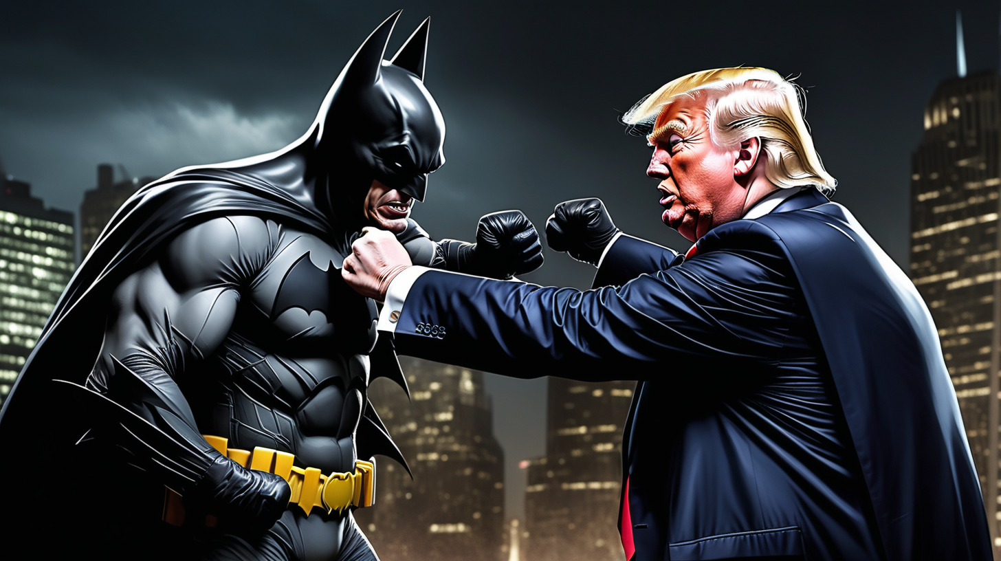 Donald Trump fights the batman