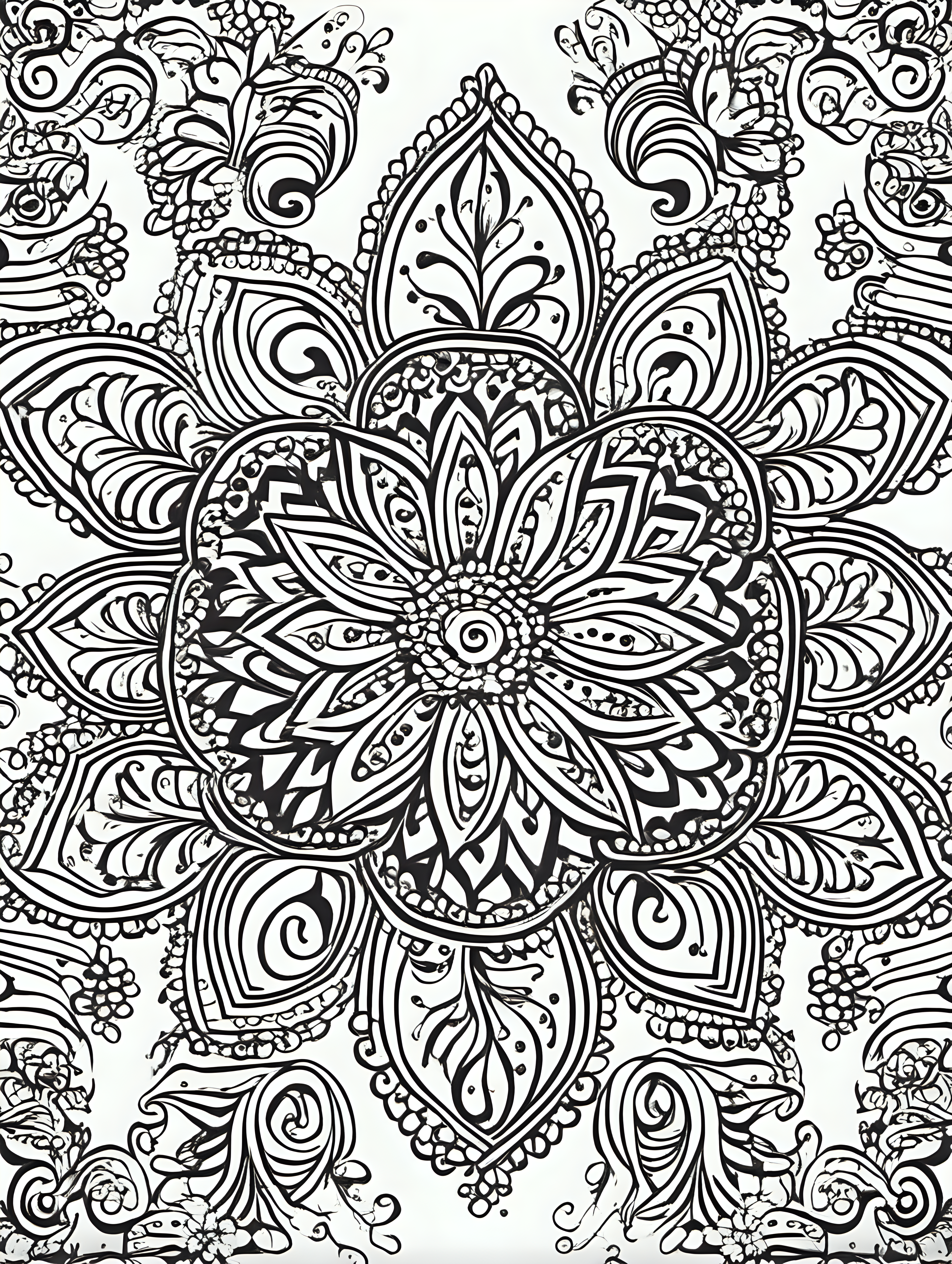 henna patterns simple draw no colors flower background