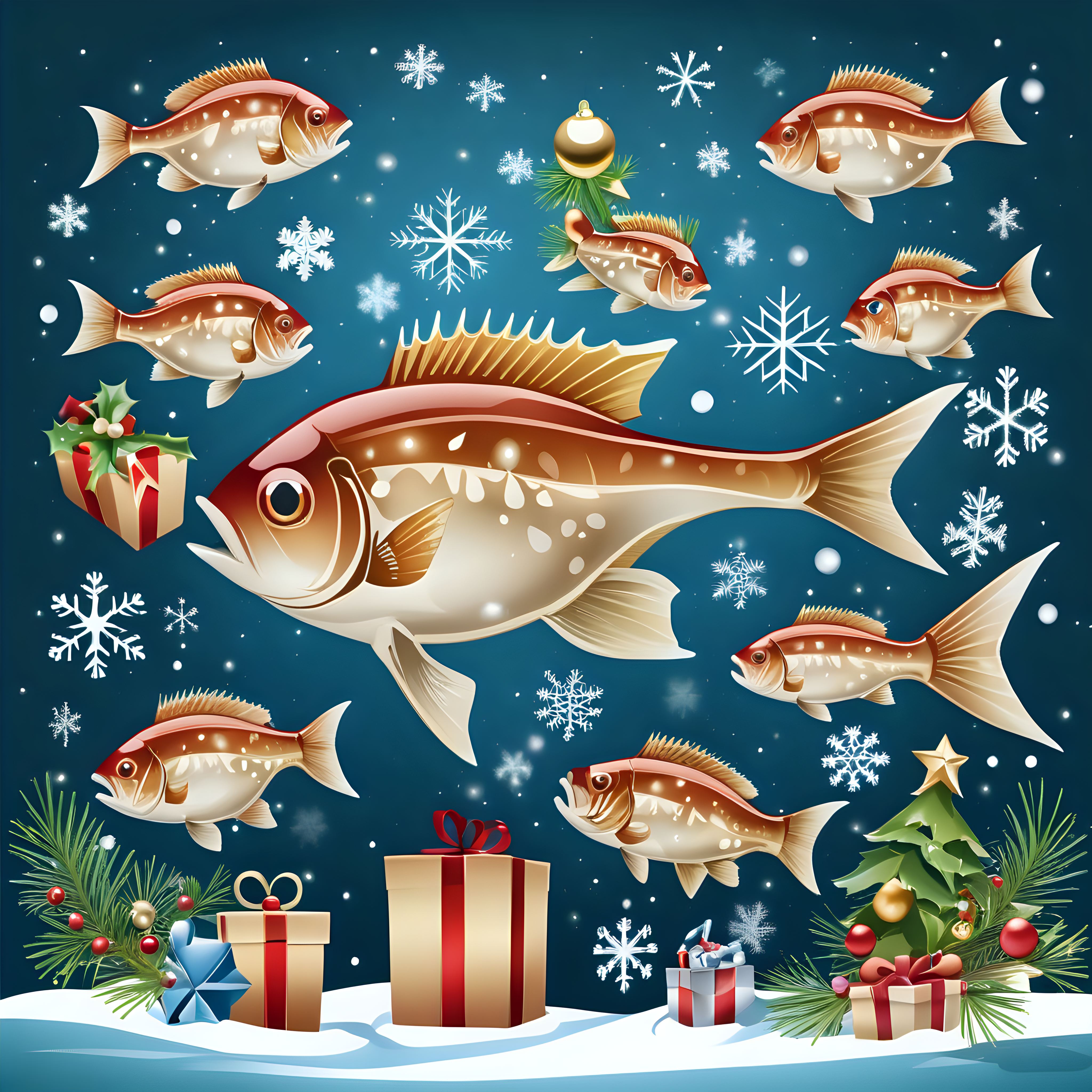 fish skull christmas