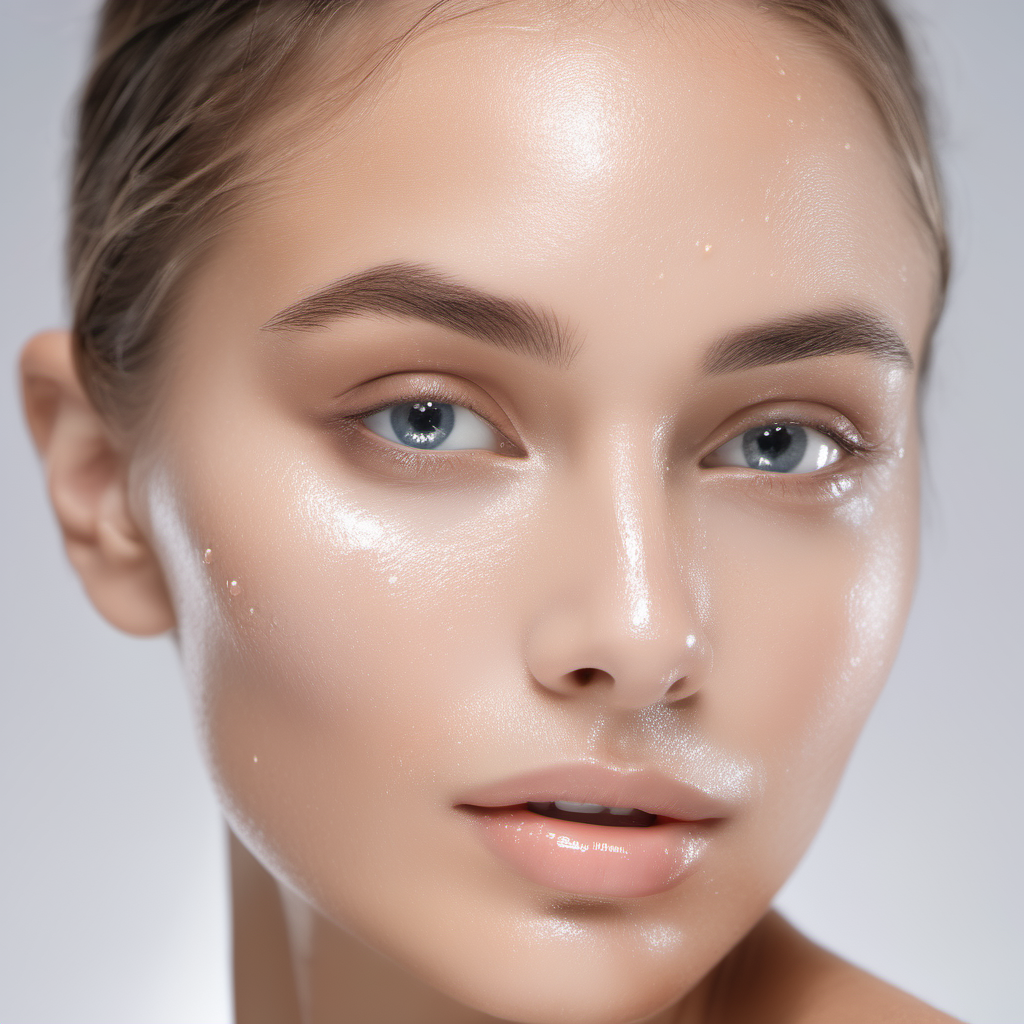 lady has flawless and dewy skin