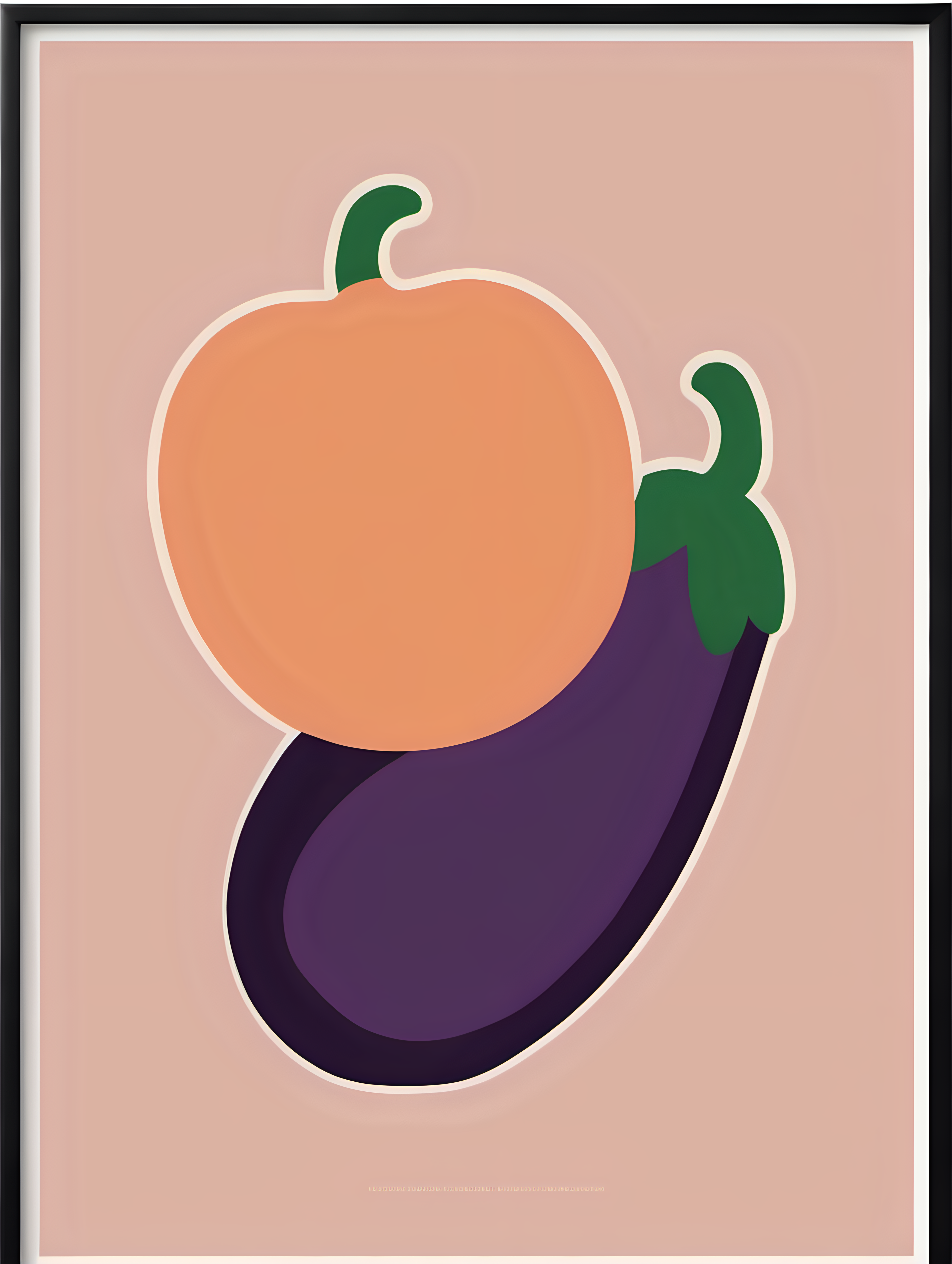 an eggplant and peach minimalist poster