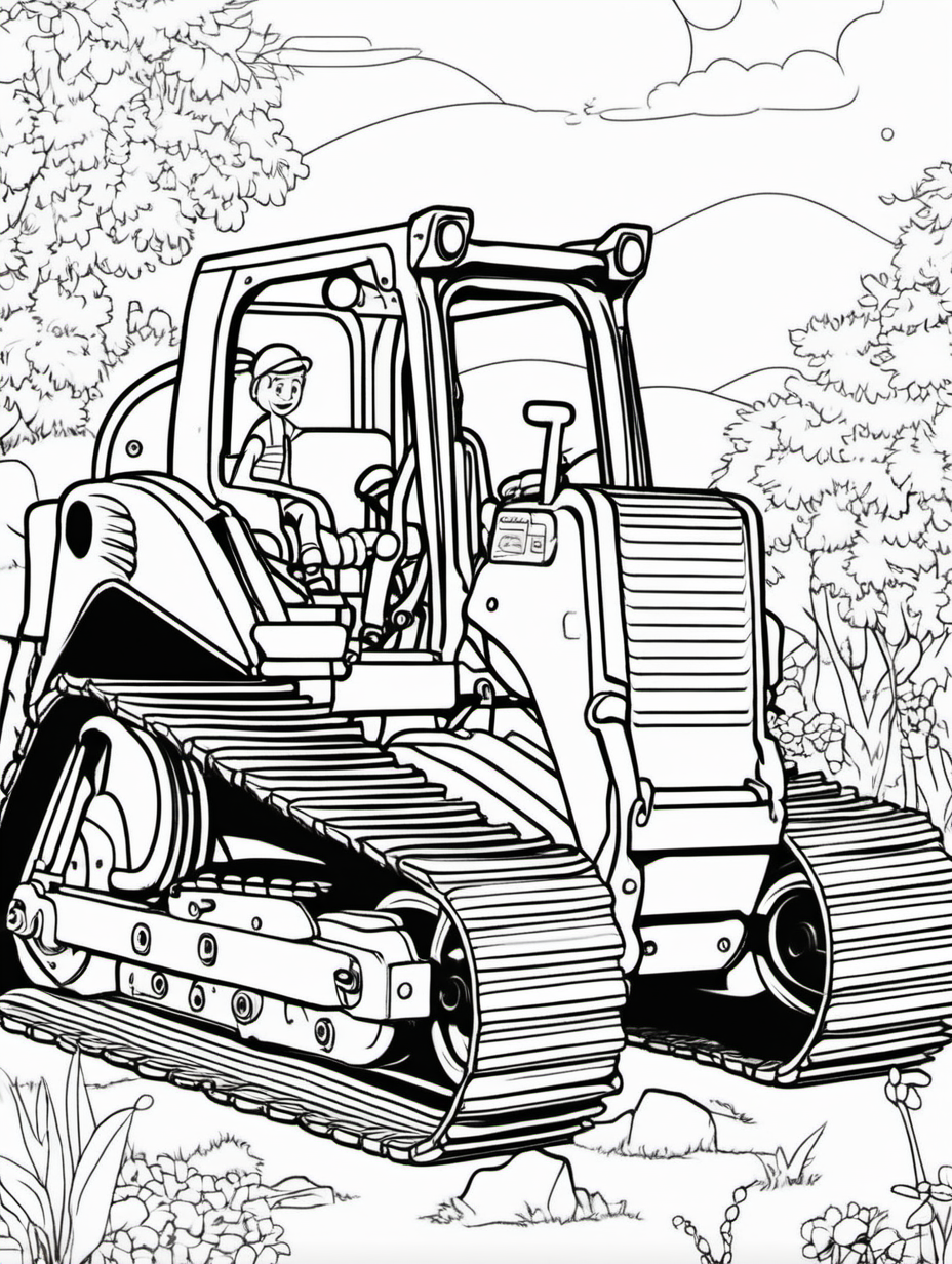 CATERPILLER DIGGER FOR COLOURING BOOK