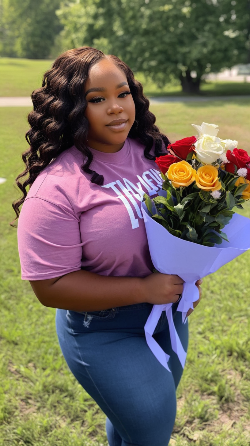 Breonna Taylor holding Flowers