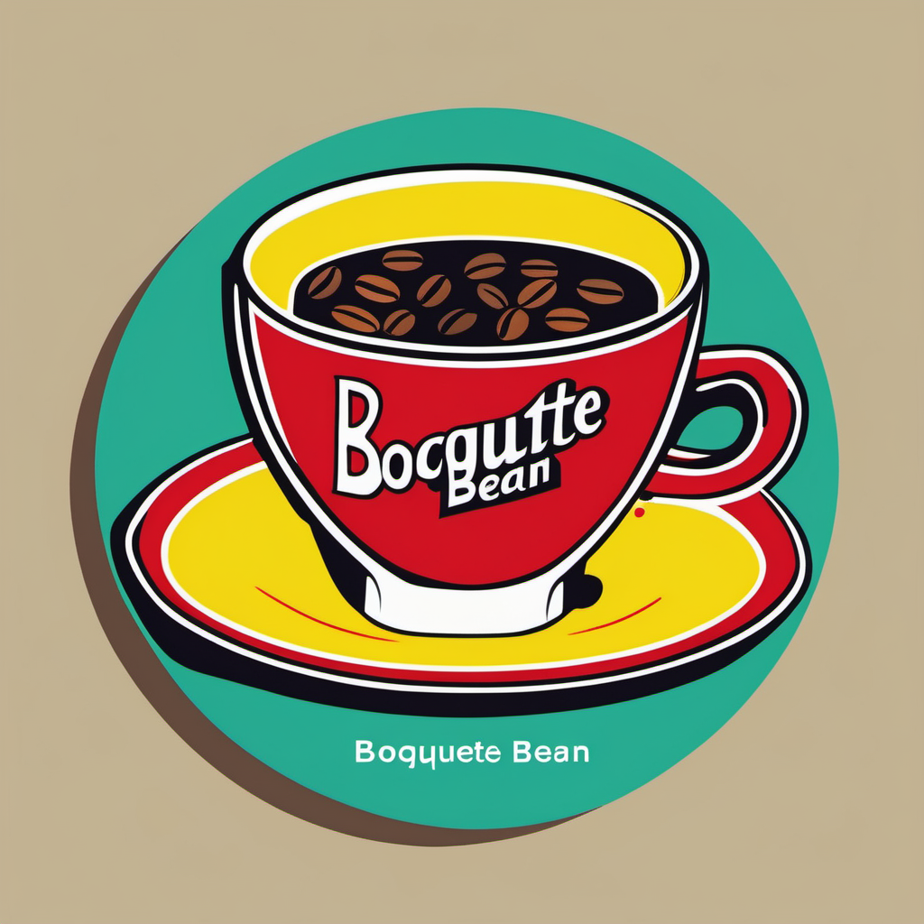  a Boquete, Panama coffee logo for a company called Boquete bean in the style of Andy Warhol