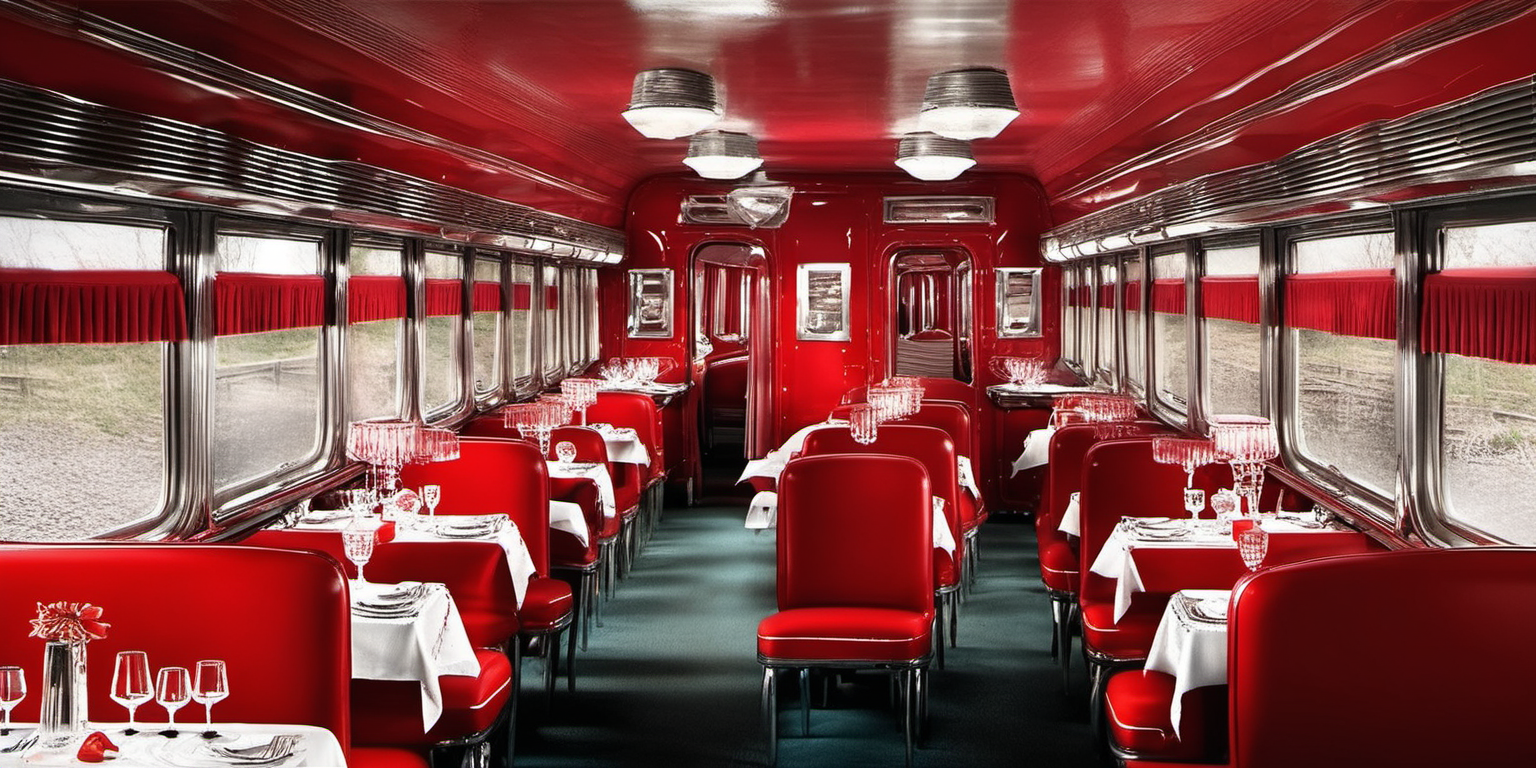 1950s train car dinner red and chrome