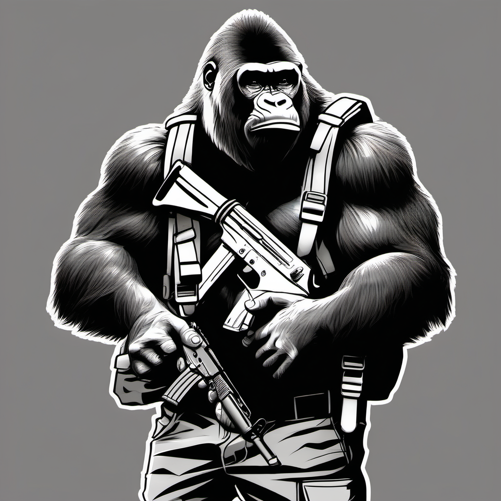 draw a street gangster silverback gorilla wearing a