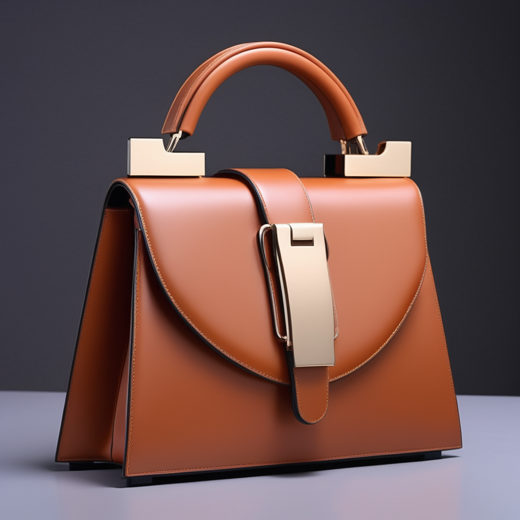 contemporary innovative style inspired luxury leather bag - one handle - metal buckle