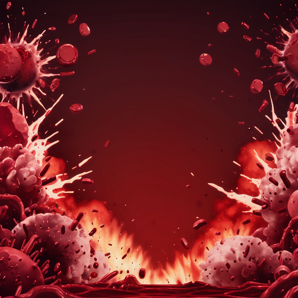 Background of blood and explosions