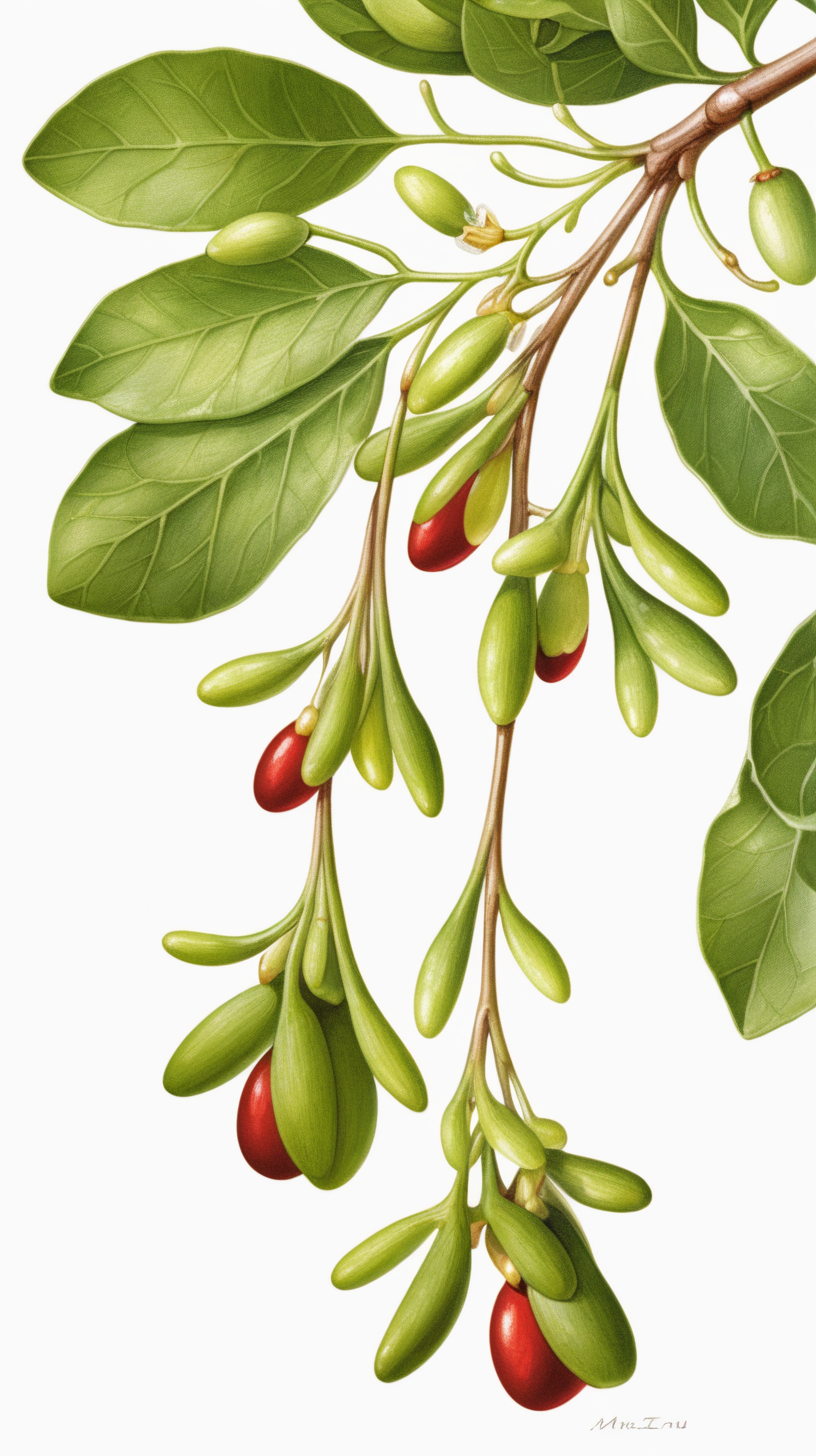 mistletoe, white background
