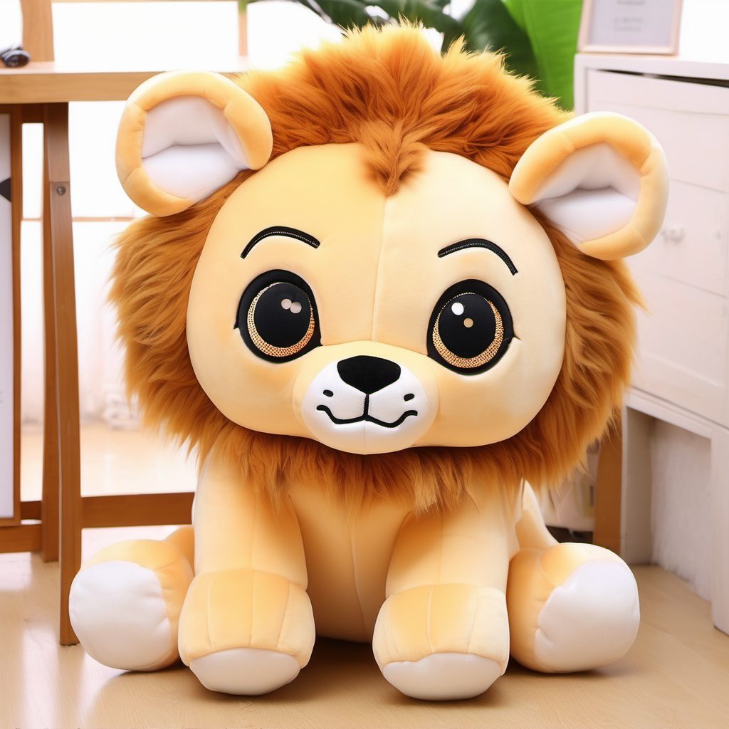 Lion plush toy cute big eyes
