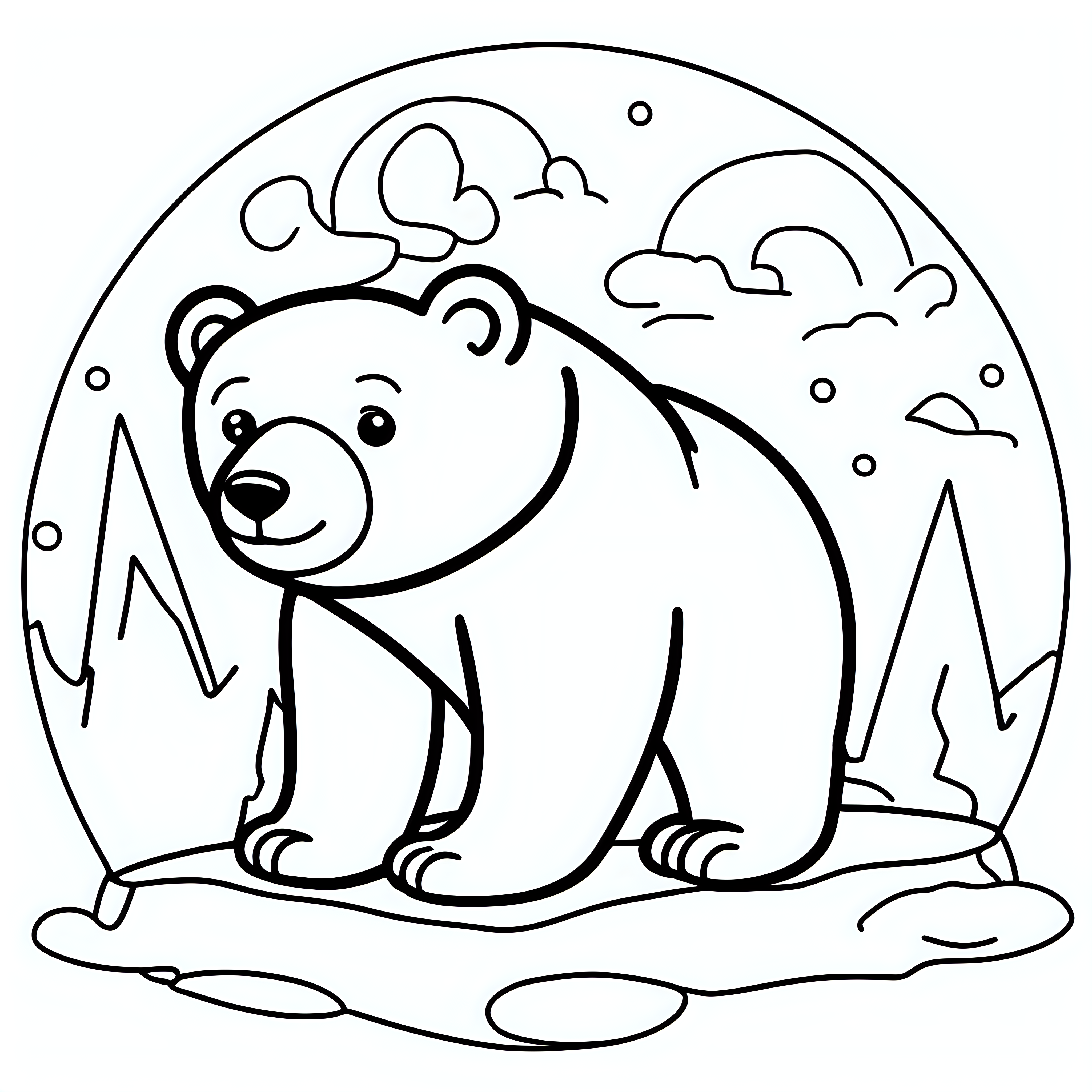 draw a cute Polar Bear with only the