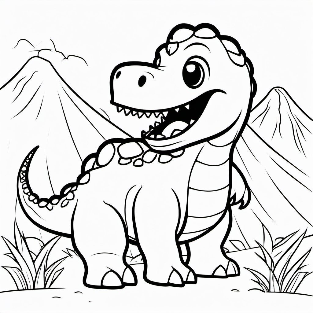 draw a cute dinosaur from with only the