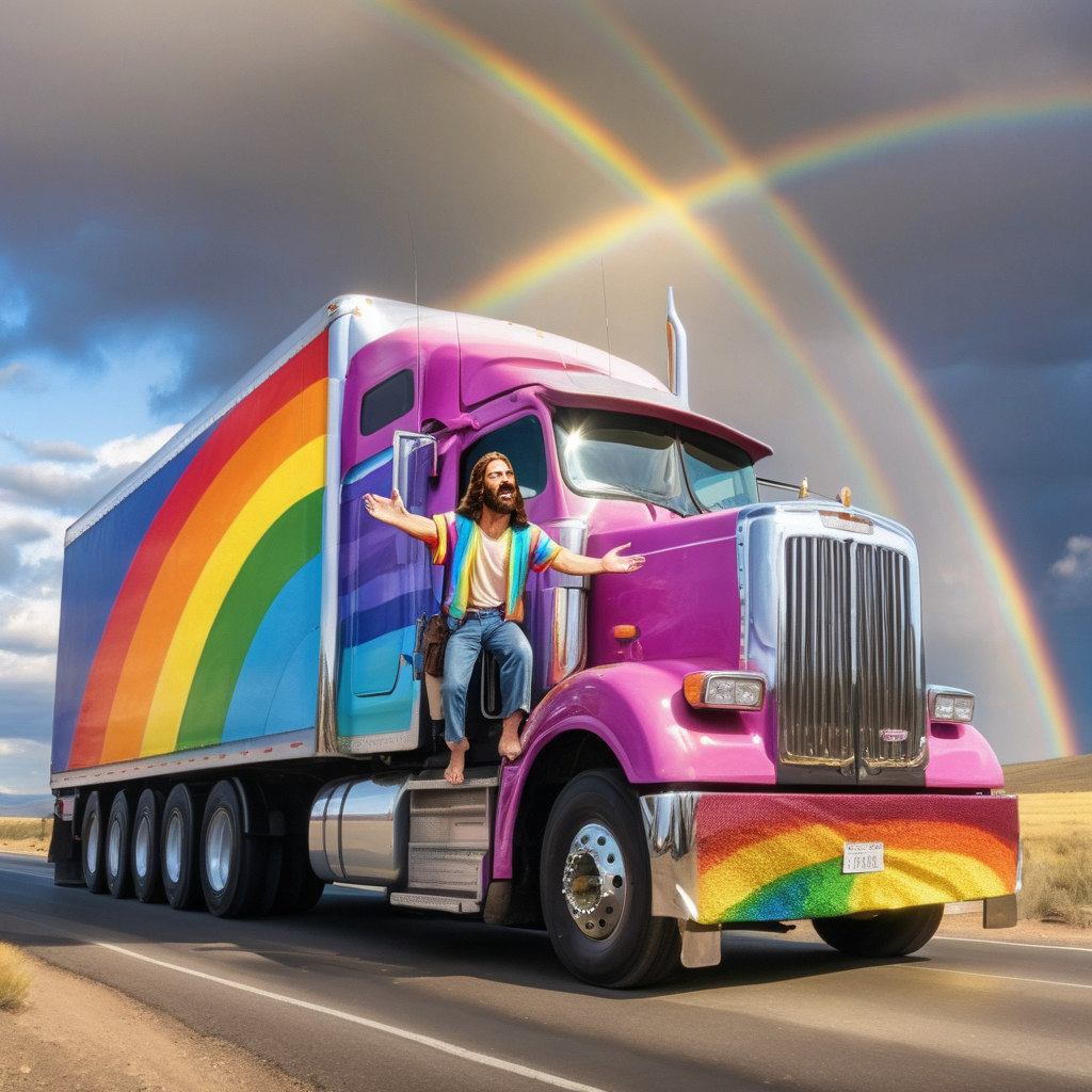 rainbow jesus truck driver