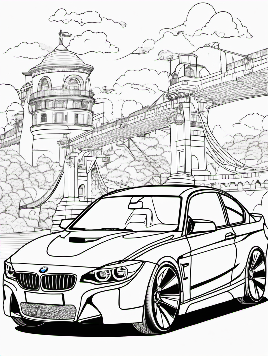 bmw for childrens colouring book