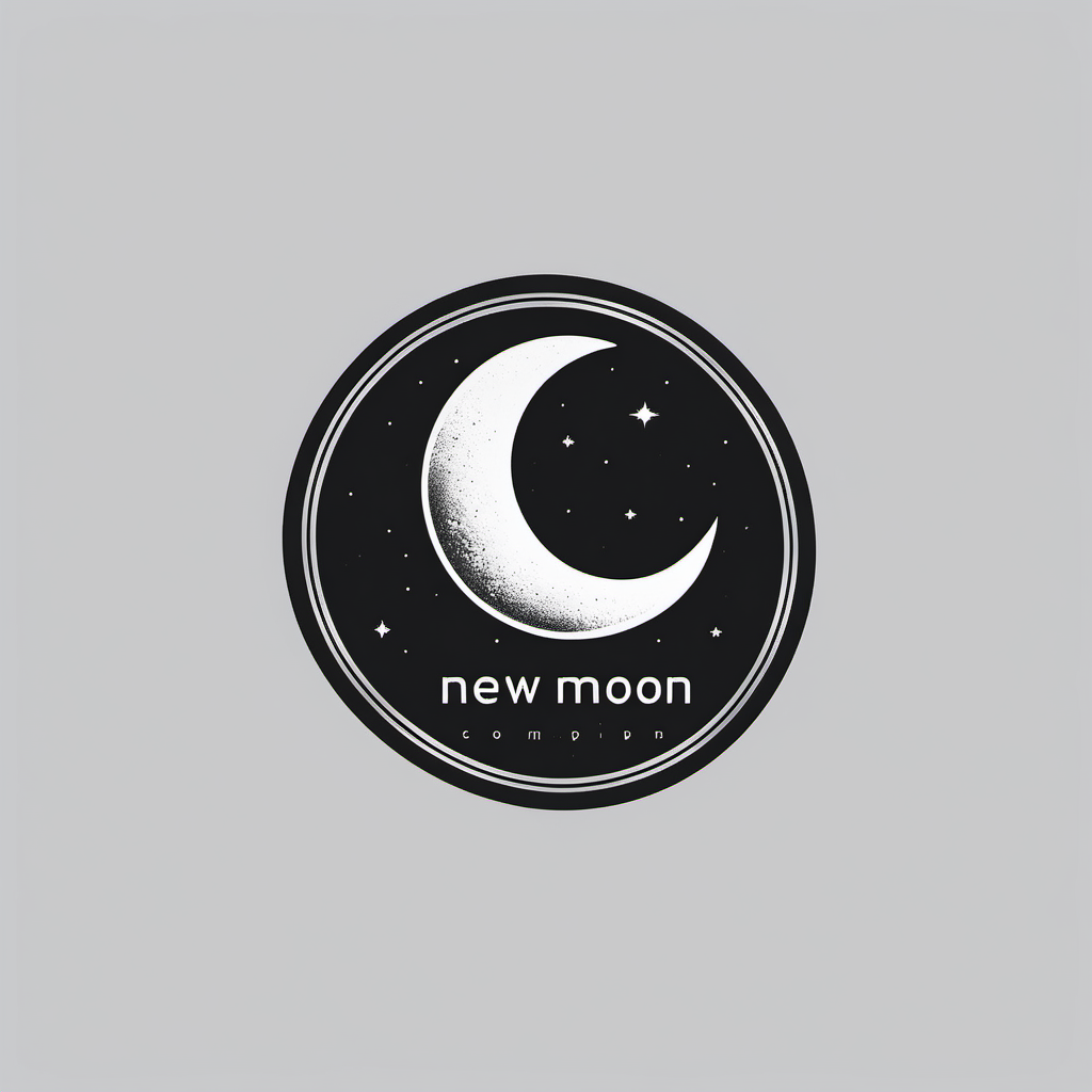 a simple logo for New Moon international company