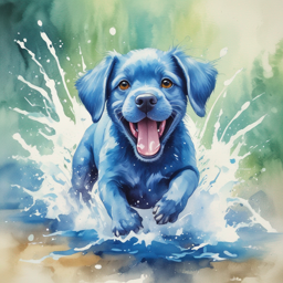 Голубой щенок 