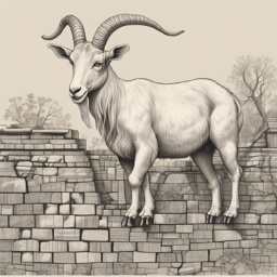 la chèvre sur le mur