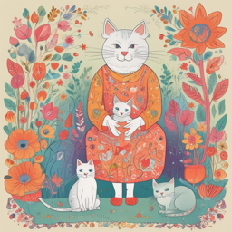 Бабушка и Кошки