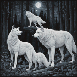 Два белых волка
